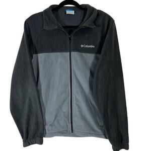 Columbia Granite Mountain Fleece Jacket Gray Black Medium Zip Up